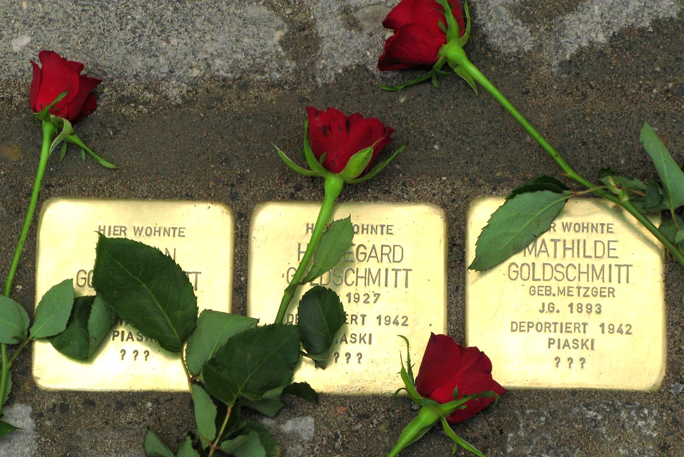 Stolpersteine: «Hier wohnte Nathan... Hildegard... Matilde Goldschmitt»