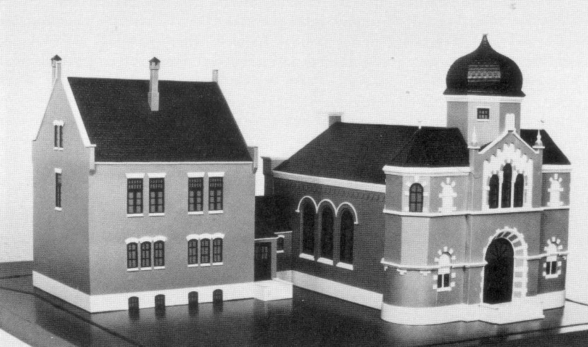 Modell von Synagogen- und Schulgebäuden