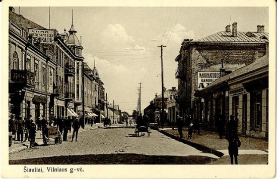 Šiauliai, Vilnius g. (Vilnius Straße), alte Postkarte